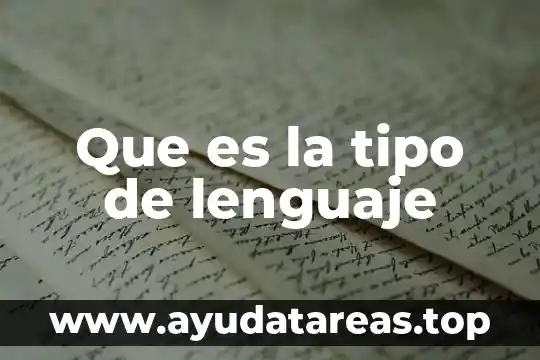 Que es la tipo de lenguaje