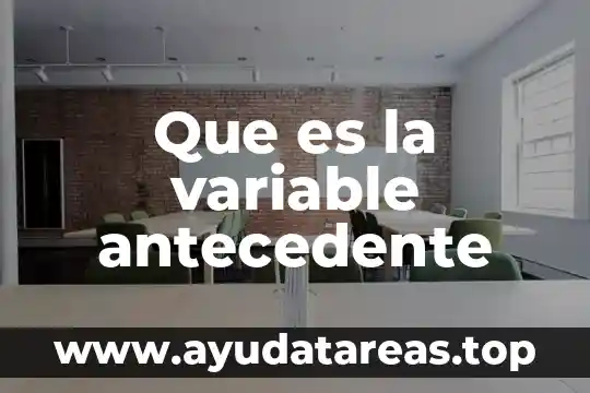 Que es una variable matematica y tipos 8 Que es la variable antecedente