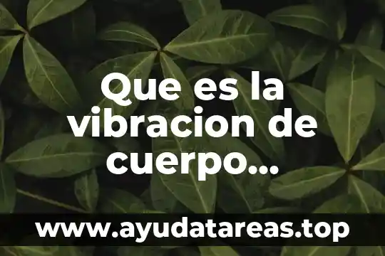 Definición de que es vibración 3 Que es la vibracion de cuerpo completo