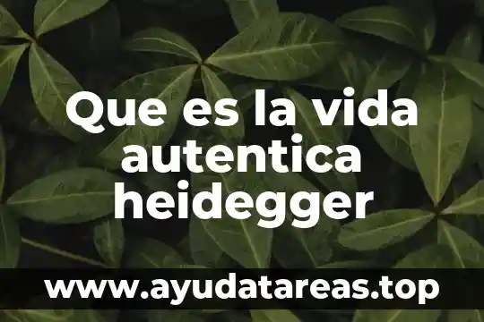 Que es la vida autentica heidegger