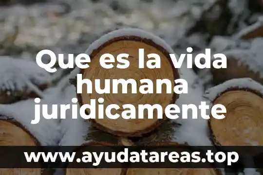Que es la vida humana juridicamente