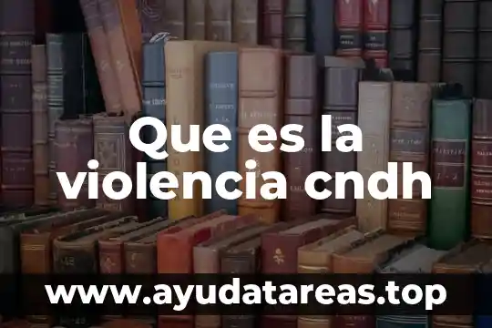 Que es la violencia cndh