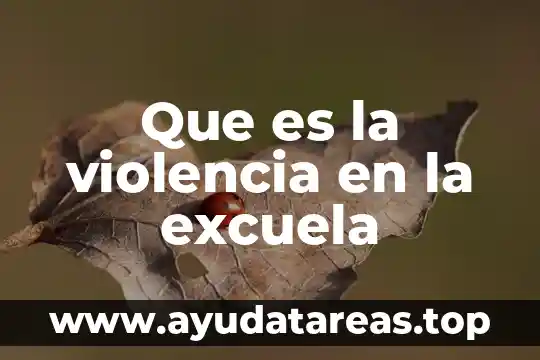 Que es la violencia en la excuela