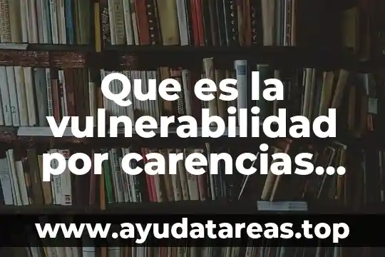Que es la vulnerabilidad por carencias sociales