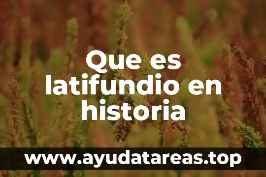 Que es algido en historia 3 Que es latifundio en historia