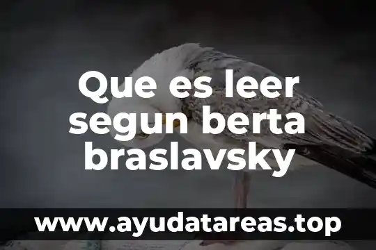 No tomar líquidos sin leer para qué es animados 7 Que es leer segun berta braslavsky