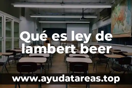 Qué es ley de lambert beer