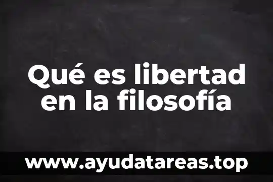 Qué es libertad en la filosofía
