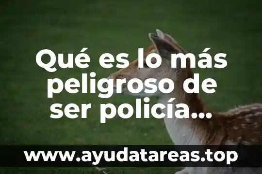 Qué es lo más peligroso de ser policía federal