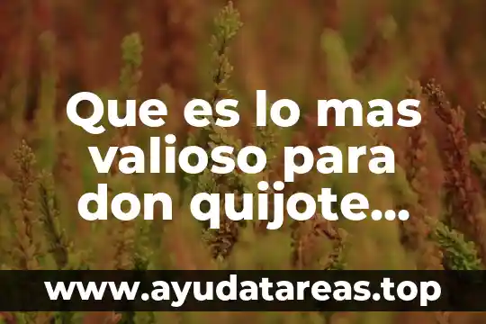 Qué es más valioso flor imperial o quintilla 3 Que es lo mas valioso para don quijote dela mancha