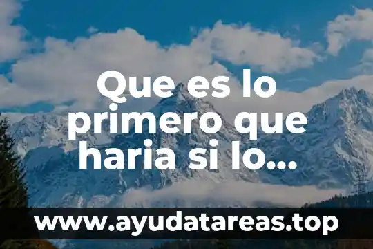 Que es lo primero que haria si lo nombraran director general