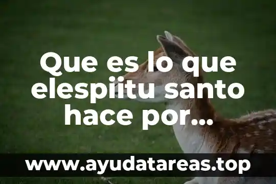 Concepto de que es el espiritu santo 5 Que es lo que elespiitu santo hace por nosotros