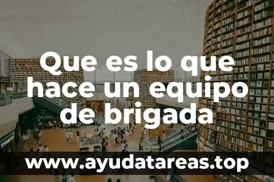 Que es lo que hace un equipo de brigada