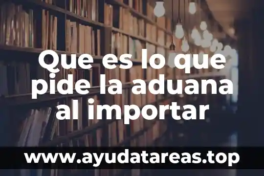 Que es lo que pide la aduana al importar