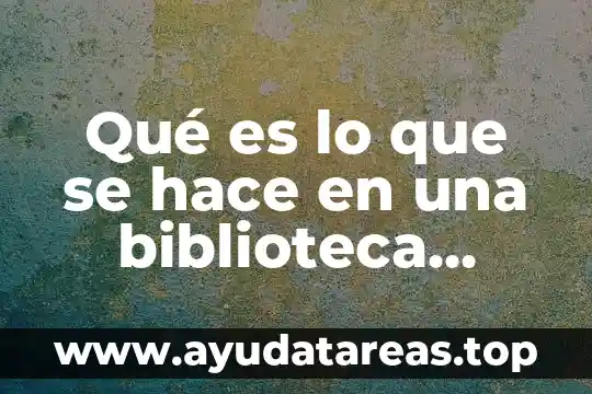 Qué es lo que se hace en una biblioteca municipal