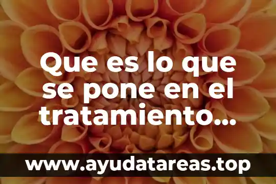 Que es lo que se pone en el tratamiento social