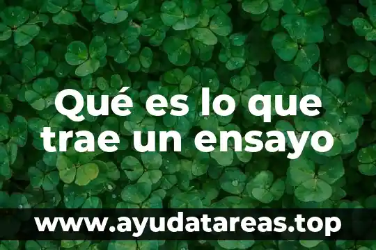 Que es justificado en un ensayo 3 Qué es lo que trae un ensayo