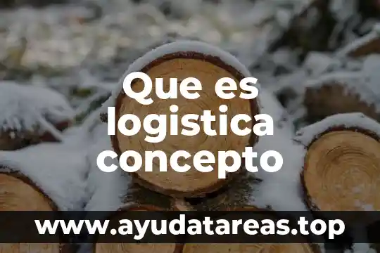 Que es logistica concepto