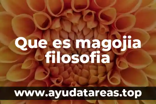 Que es magojia filosofia