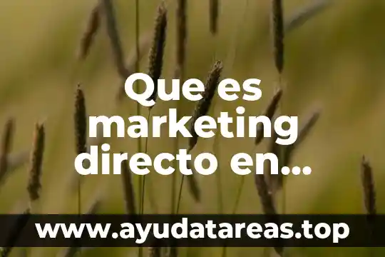 Que es el marketing economico 3 Que es marketing directo en mercadotecnia