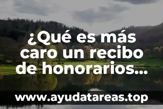 Que es y para que sirve un recibo 7 ¿Qué es más caro un recibo de honorarios y factura?