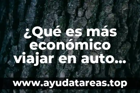 ¿Qué es más económico viajar en auto o avión?
