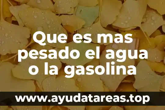 Qué es más denso el agua o los hidrocarburos 3 Que es mas pesado el agua o la gasolina