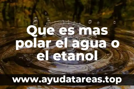Que significa que es un grupo no polar hidrofóbico 5 Que es mas polar el agua o el etanol