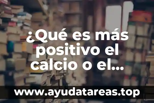 Que es negativo y positivo en contabilidad 8 ¿Qué es más positivo el calcio o el potasio?