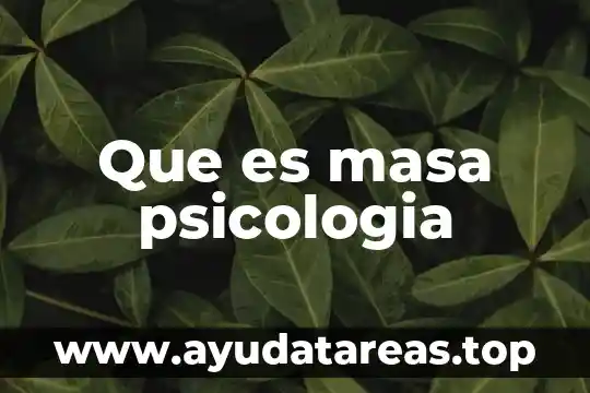 Qué es el hombre masa filosofía 6 Que es masa psicologia