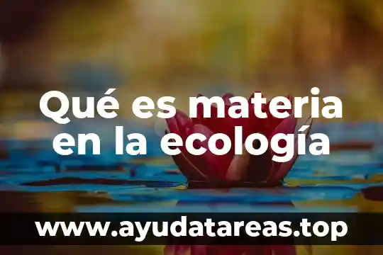 Qué es materia en la ecología