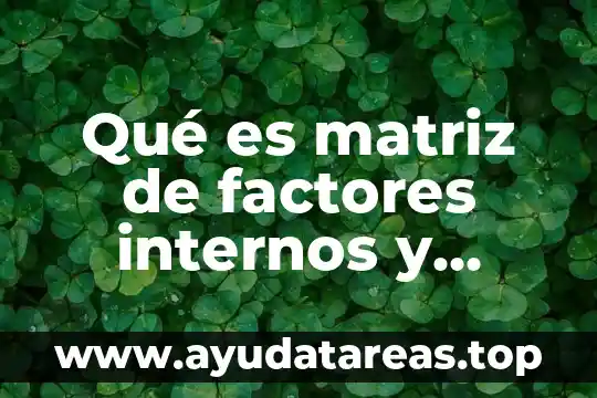 Qué es matriz de factores internos y externos