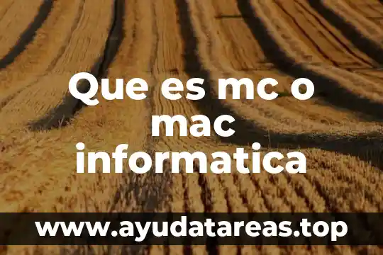 M.c ing civil que es 6 Que es mc o mac informatica