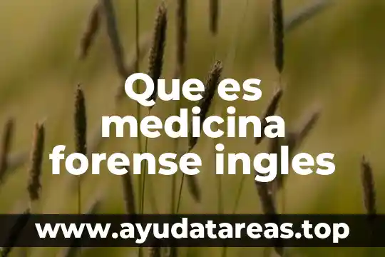 Que es medicina forense ingles