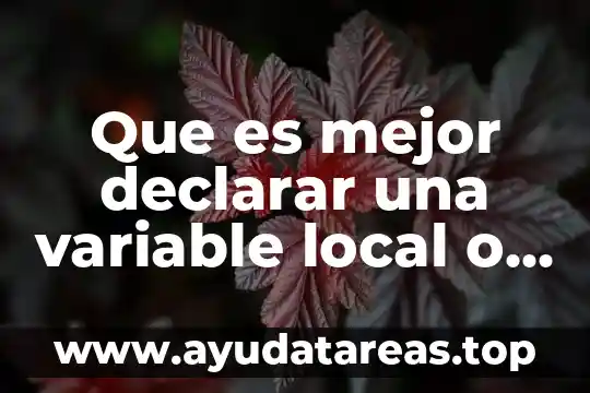 Que es una variable y tipos de variables en investigacion 5 Que es mejor declarar una variable local o global