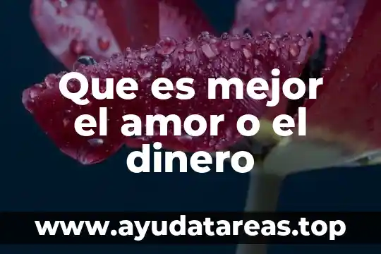Mercado del dinero que es 3 Que es mejor el amor o el dinero