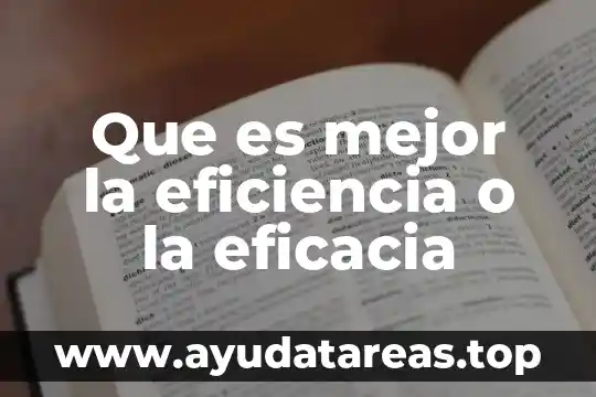 Que es mejor la eficiencia o la eficacia