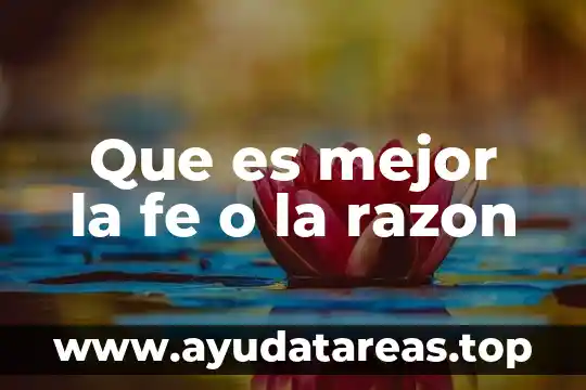 Que es mejor la fe o la razon