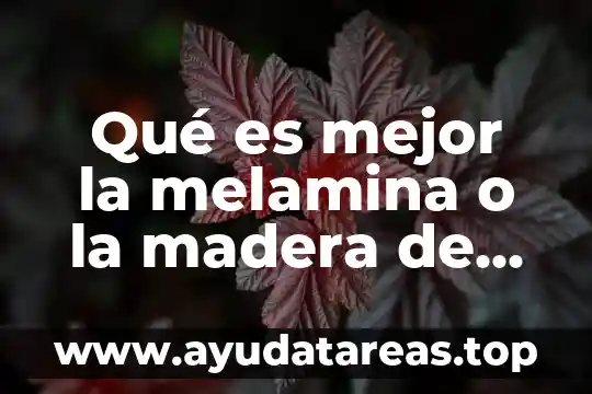 Que es madera como materia elemento compuesto o mezcla 7 Qué es mejor la melamina o la madera de pino