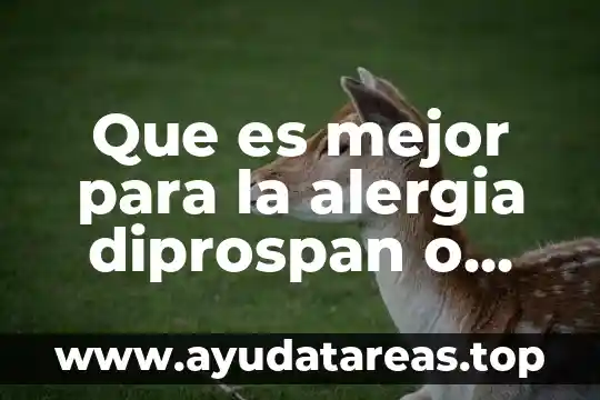 Que es bueno para dormir mejor 6 Que es mejor para la alergia diprospan o celestone