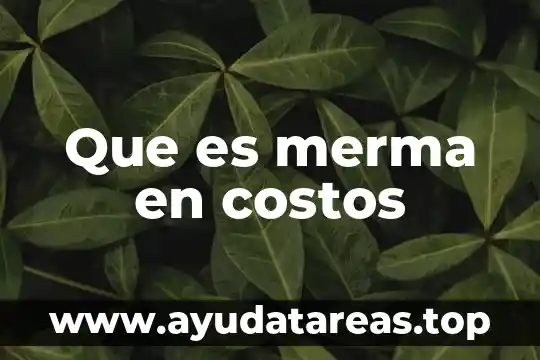 Que es merma en costos
