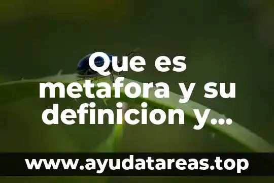 Que es metafora y su definicion y ejemplos