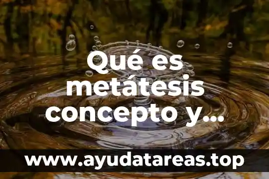Qué es esencia concepto 6 Qué es metátesis concepto y ejemplo