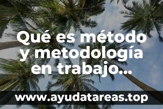 Qué es método y metodología en trabajo social