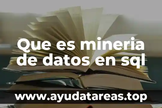 Que es mineria de datos en sql