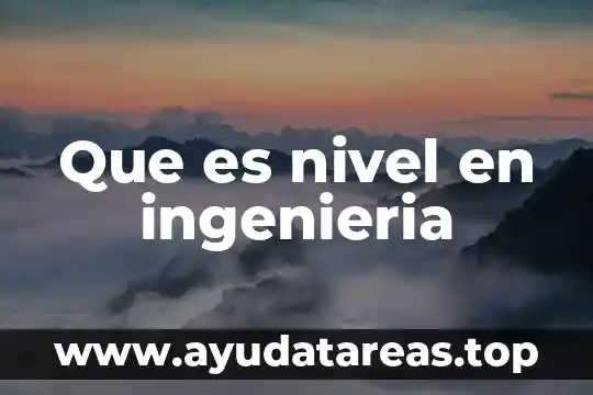 Que es nivel en ingenieria