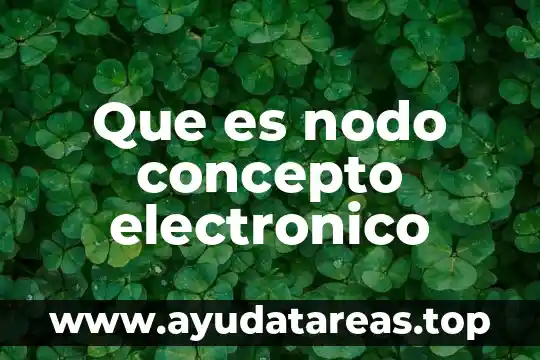 Que es nodo concepto electronico