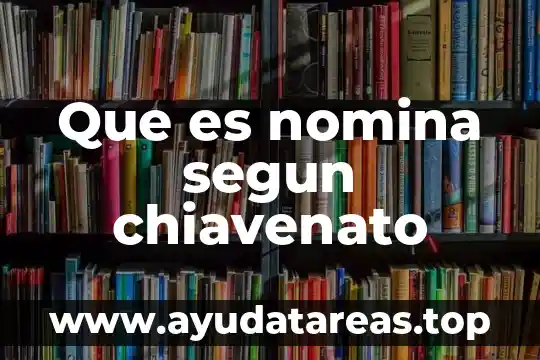 Que es nomina segun chiavenato