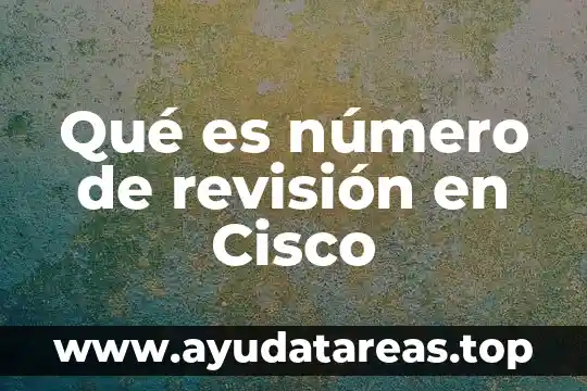 Qué es una revisión de la literatura 8 Qué es número de revisión en Cisco