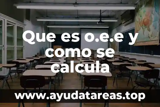 Que es o.e.e y como se calcula